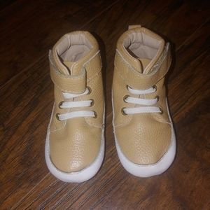 Red bottom Monkey Feet hi tops